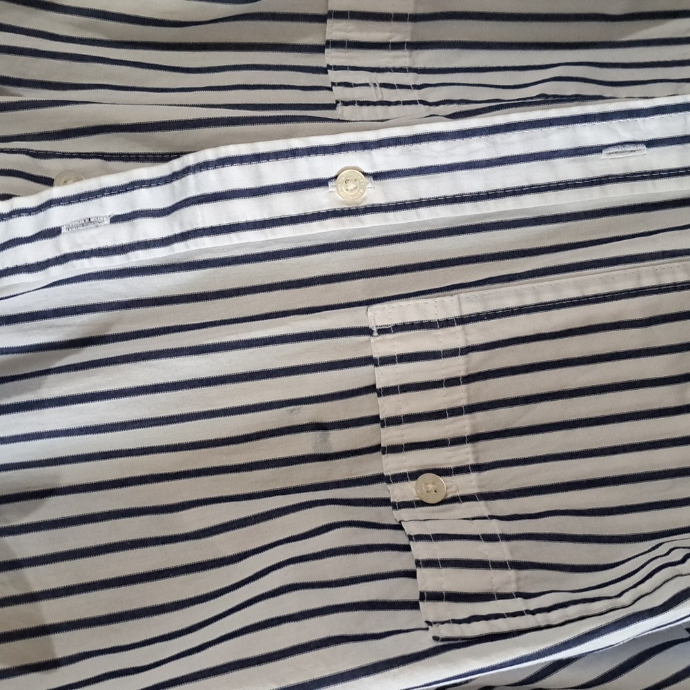Ralph Lauren Blue and White Striped Button Down Shirt - Picture 9 of 9